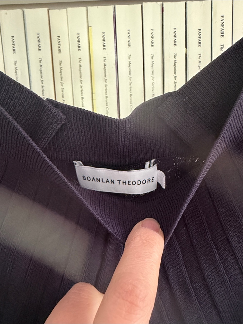Scanlan Theodore Navy Ribbed Top - Picture 2 of 3